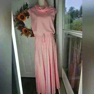 Vintage Light pink Maxi dress Pleated size m